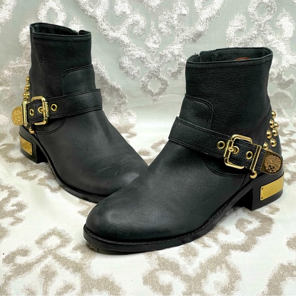 Vince Camuto Windetta Moto Boots with Gold Studded Accents! Like new condition! - Picture 3 of 10